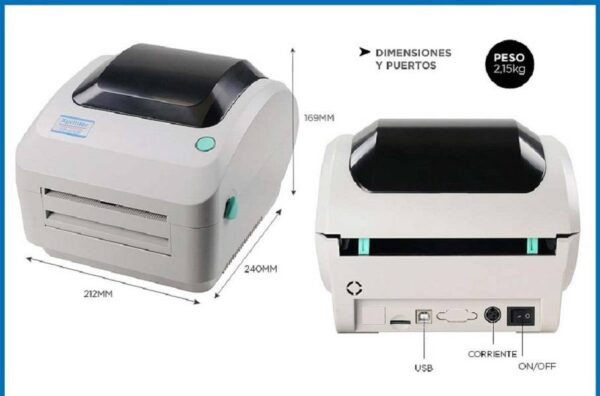 Label Printer Xprinter XP-470B tagantvaade
